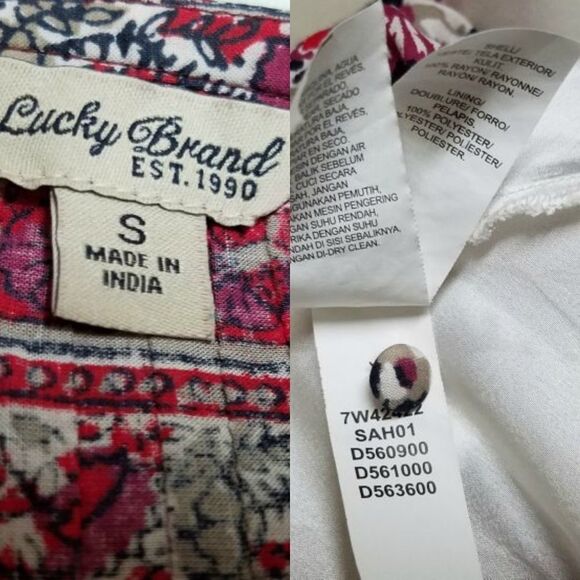 LUCKY Brand Pleated Natural Multi Shift Dress - Picture 8 of 8